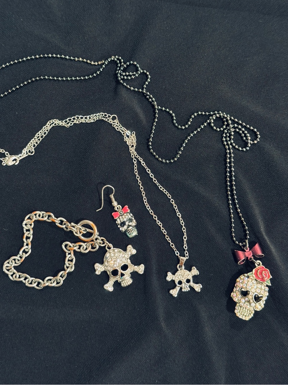 Betsey Johnson & Vivienne Westwood Style Skull Necklace plus bracelet & earring